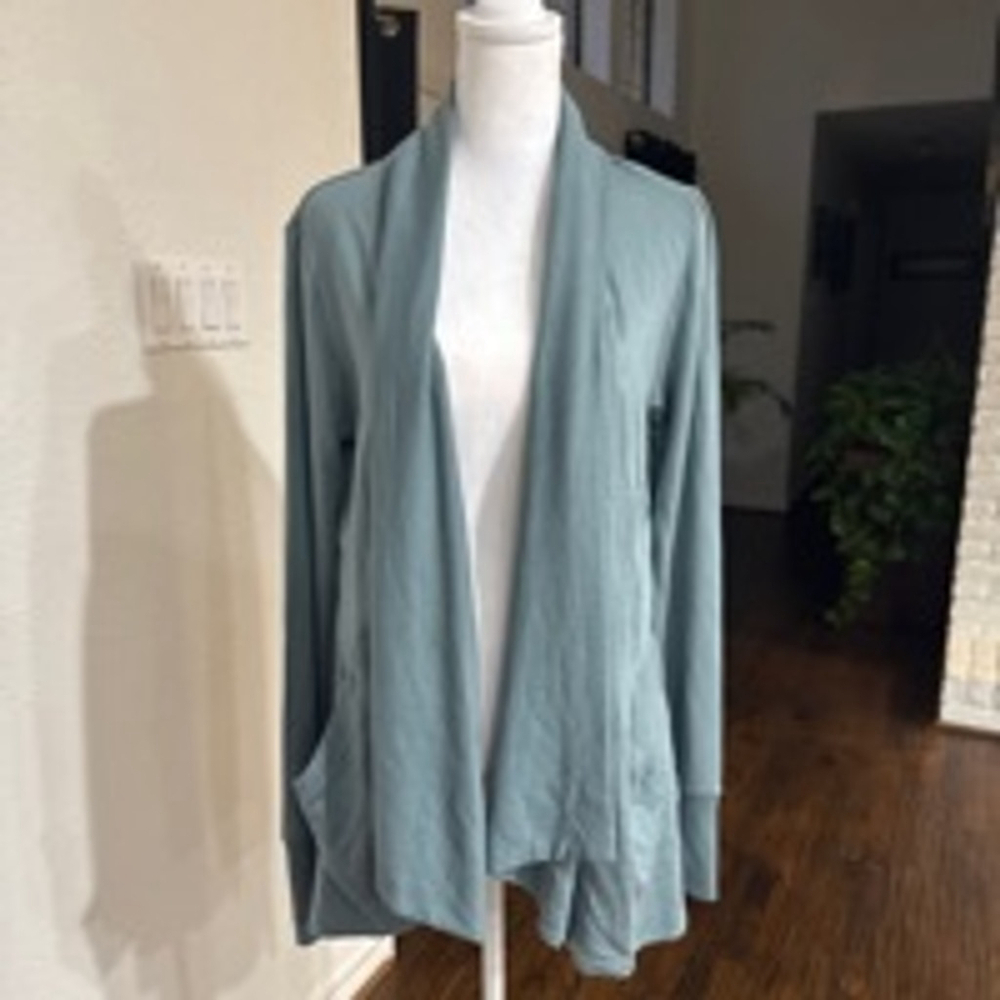 Women's Athleta Cardigan Size S, Teal Green
